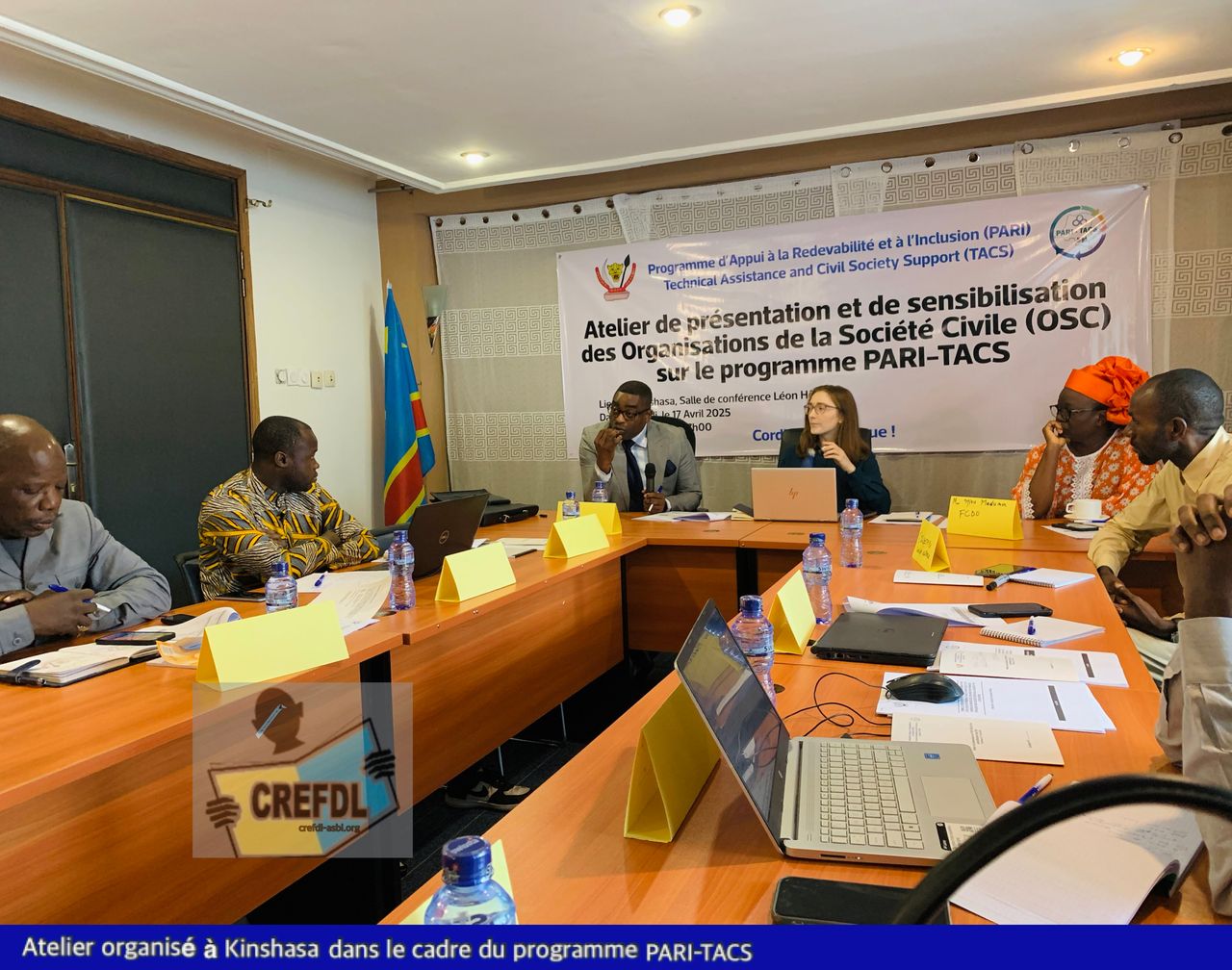 RDC : CREFDL parmi les experts de la société civile consultés dans le cadre du programme PARI-TACS